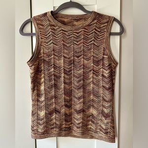 Missoni multicolored shimmer tank with with gold thread